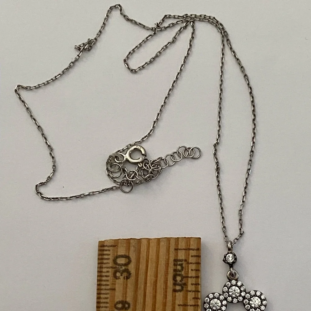 925 Silver flower necklace cubic zirconia stones - Picture 3 of 3